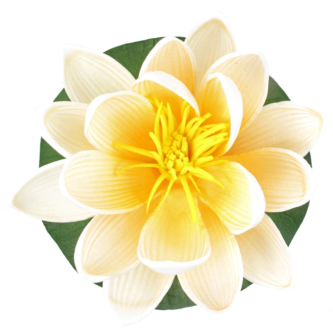 Small Floating Foam Water Lily Flower, For Small Water Feature, Approx. 3.25" x 3.5" x 2", Beige - TropicaZona