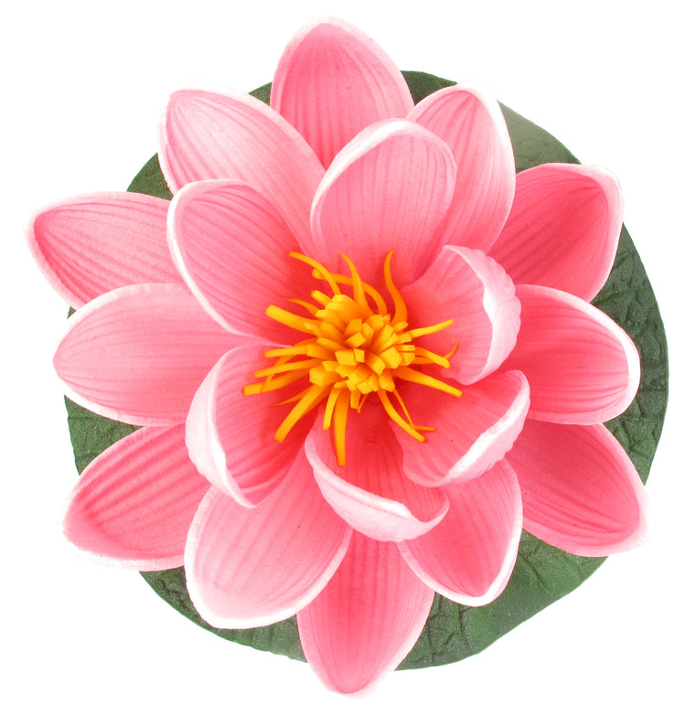 Small Floating Foam Water Lily Flower, For Small Water Feature, Approx. 3.25" x 3.25" x 2", Pink - TropicaZona