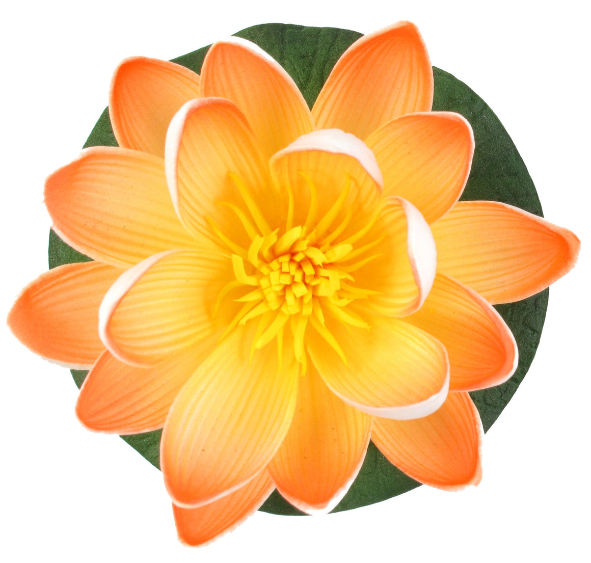 Small Floating Foam Water Lily Flower, For Small Water Feature, Approx. 3.25" x 3.25" x 2", Orange - TropicaZona