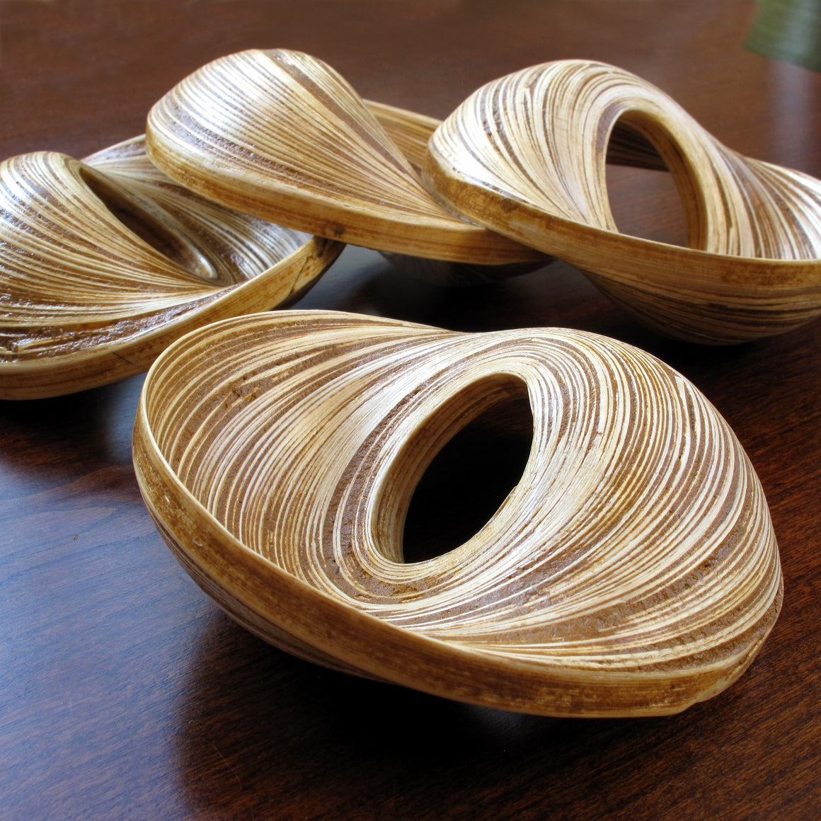 Spun Bamboo Napkin Rings, 4-Pack, Natural - TropicaZona