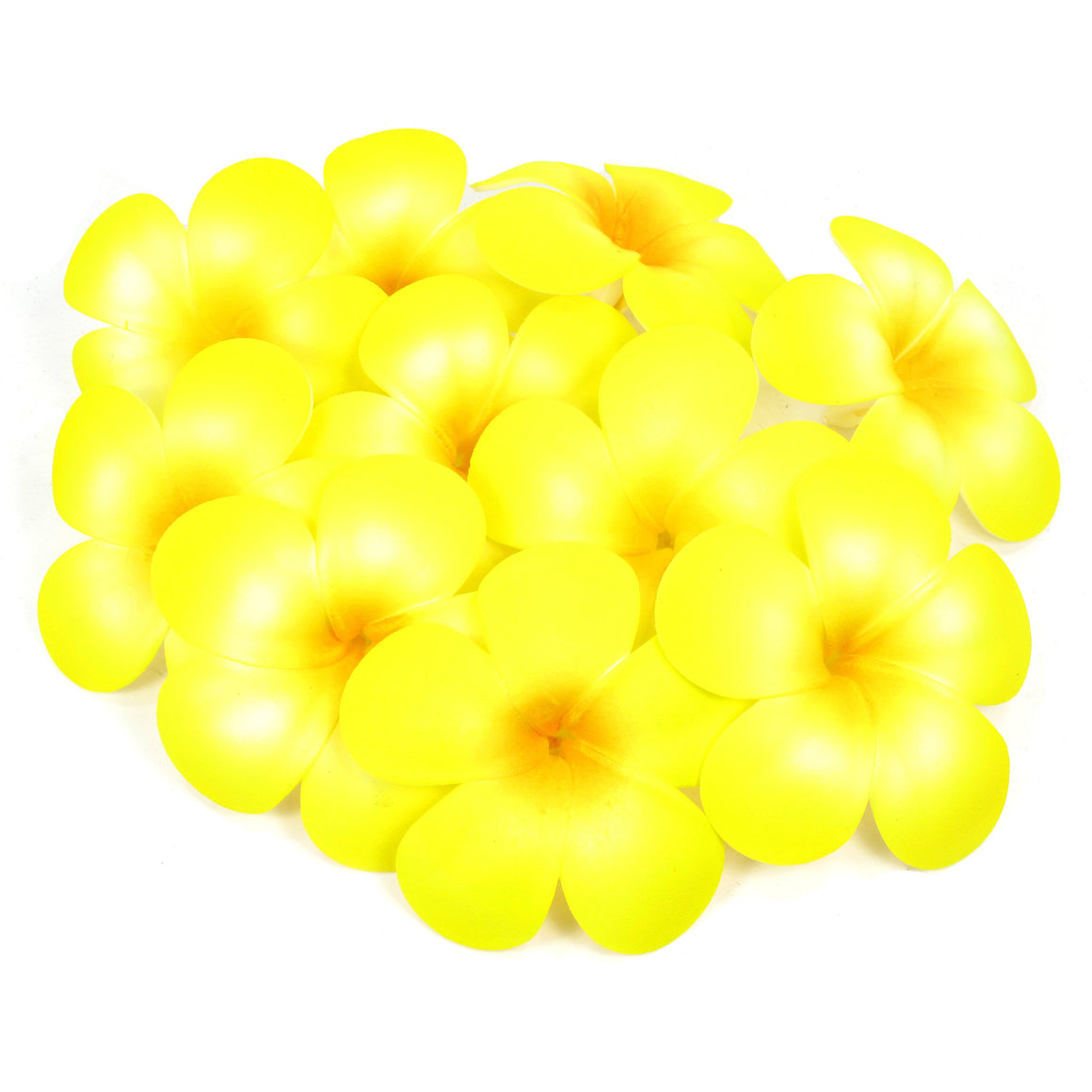 Floating Plumeria (Frangapani) Foam Flowers, 10-Pack, Yellow - TropicaZona
