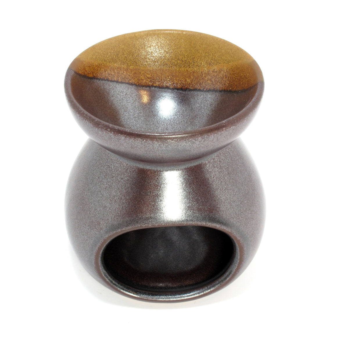 Celadon Ceramic Aroma Oil Burner (Aroma Lamp, Oil Diffuser), Matte Bronze - TropicaZona