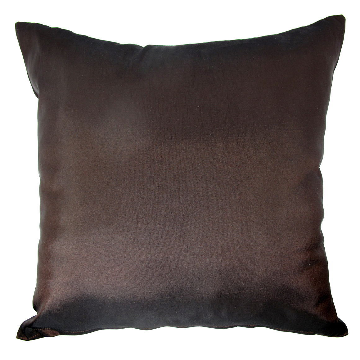 Thai Silk Throw Pillow Cover, Bodhi Design, Dark Brown - TropicaZona