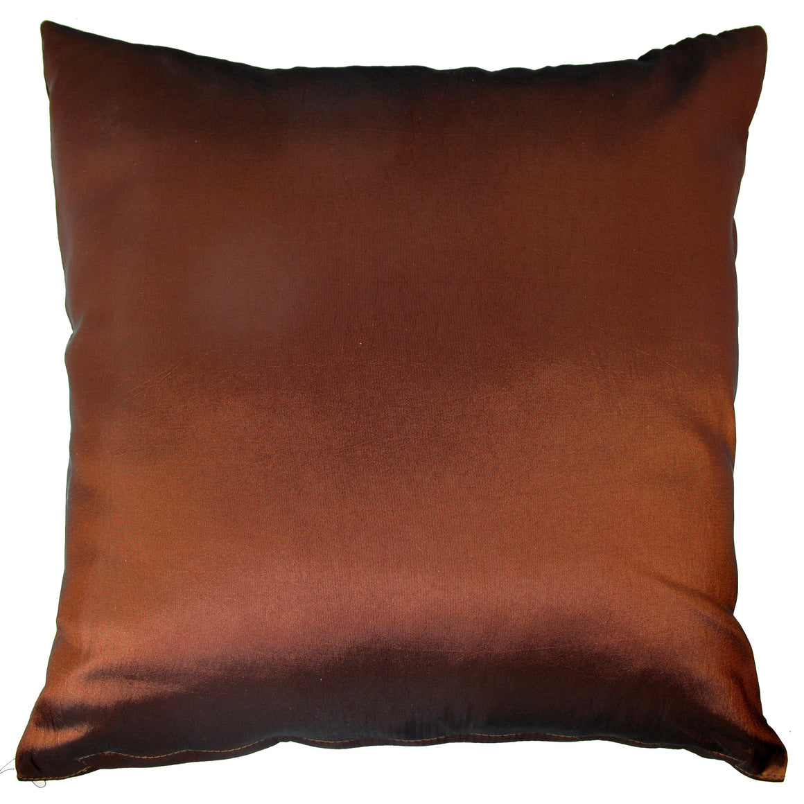 Thai Silk Throw Pillow Cover, Lotus Bloom Design, Medium Brown - TropicaZona