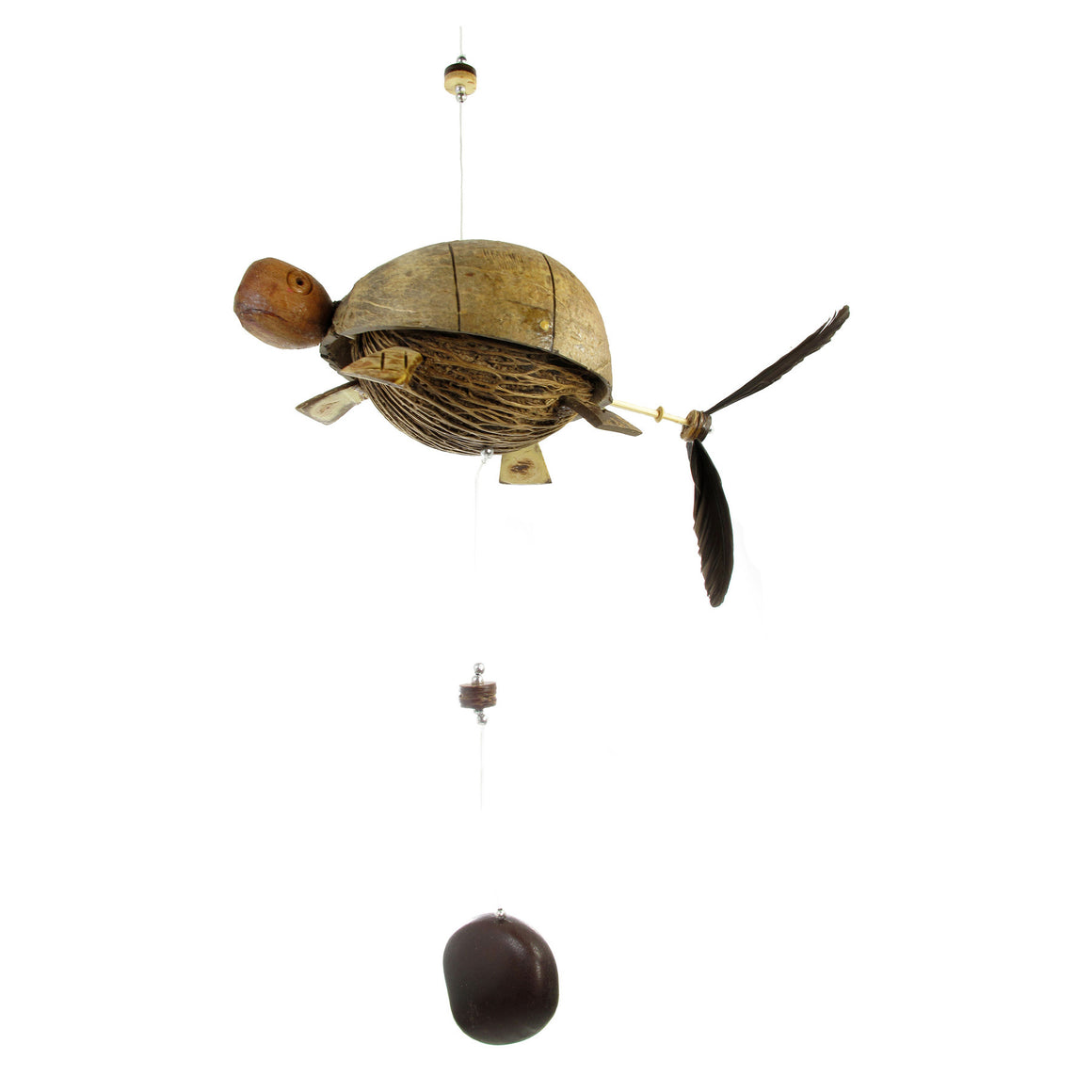 Three Sea Turtles Coconut Shell Mobile, Hanging Mobile & Hanging Décor - TropicaZona