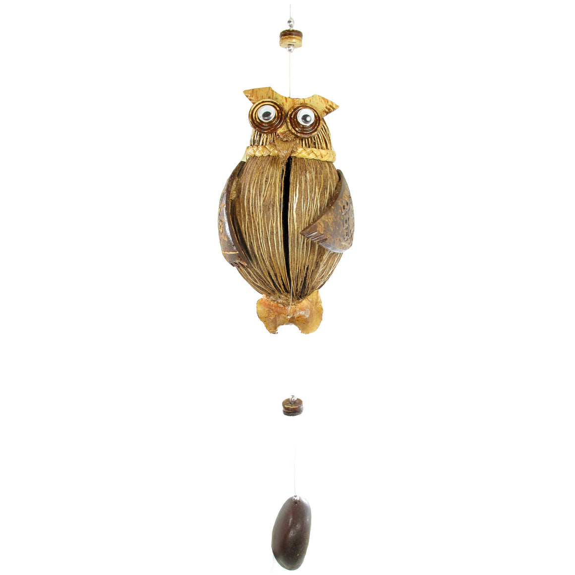 Three Owls Coconut Shell Mobile, Hanging Mobile & Hanging Décor - TropicaZona