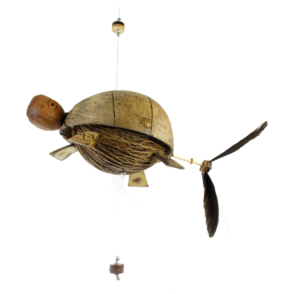 One Sea Turtle Coconut Shell Mobile, Hanging Mobile & Hanging Décor - TropicaZona
