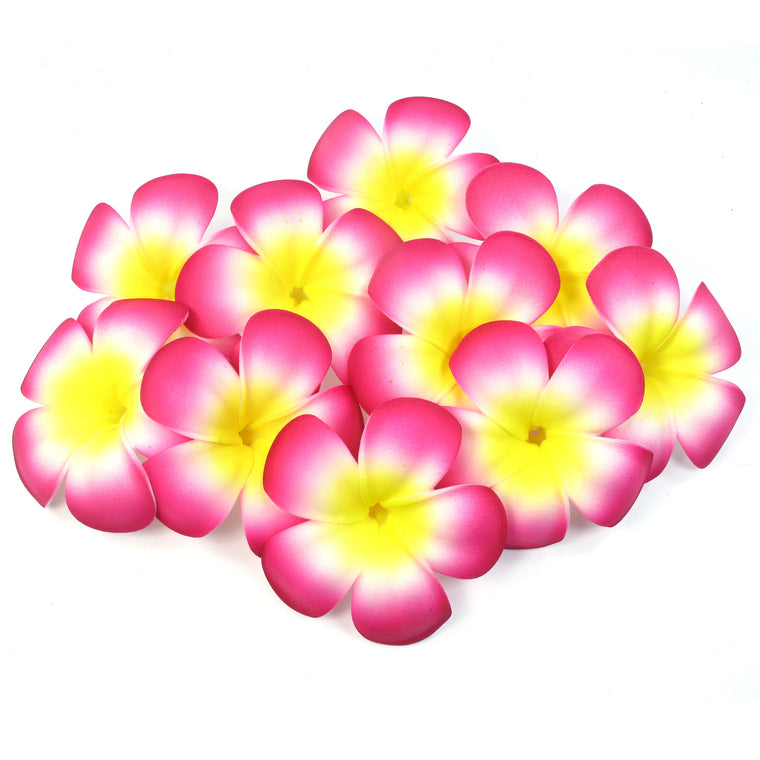Floating Plumeria (Frangapani) Foam Flowers, 10-Pack, Magenta Pink - TropicaZona