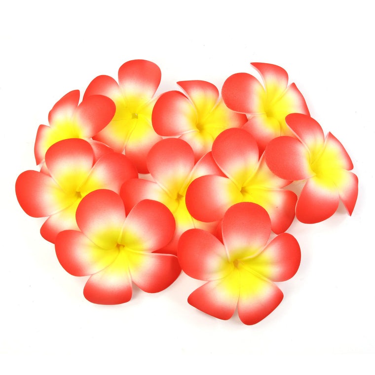 Floating Plumeria (Frangapani) Foam Flowers, 10-Pack, Red - TropicaZona